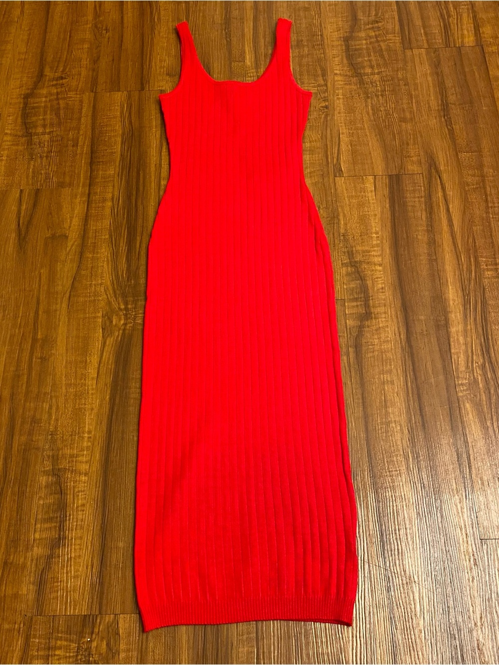 New Sleeveless Ribbed Red Bodycon Dress